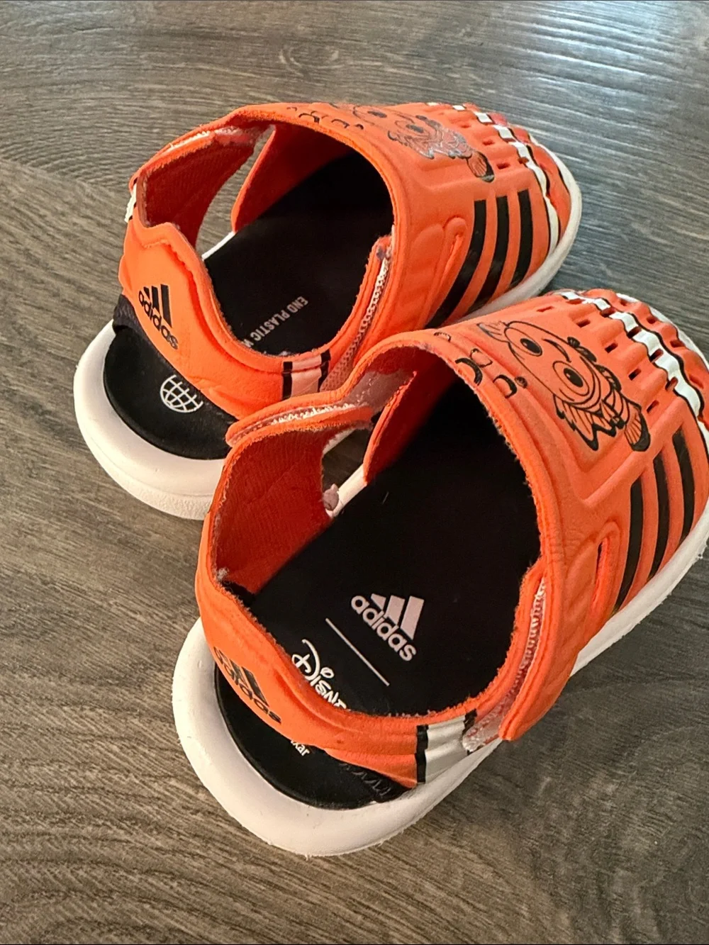 Disney Adidas Kids' Orange Finding Nemo Shoes Size 5K